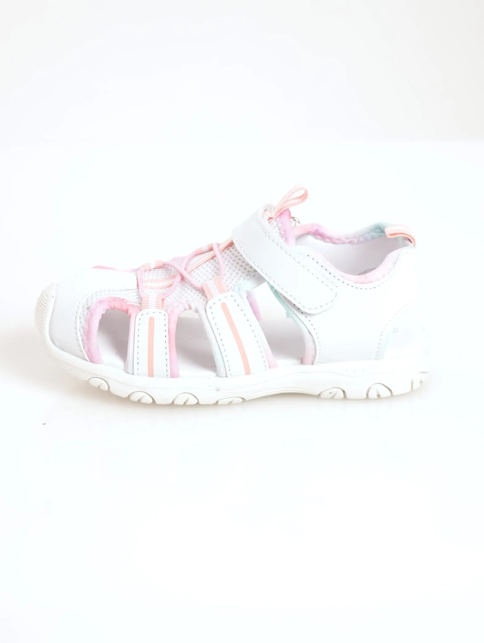Girls Closed Toe Adventure Multi Binding Shoe - White