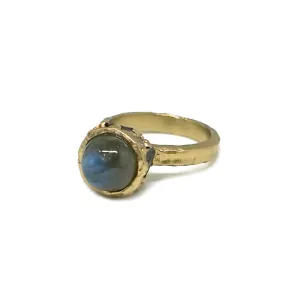 Gold Labradorite High Top Ring