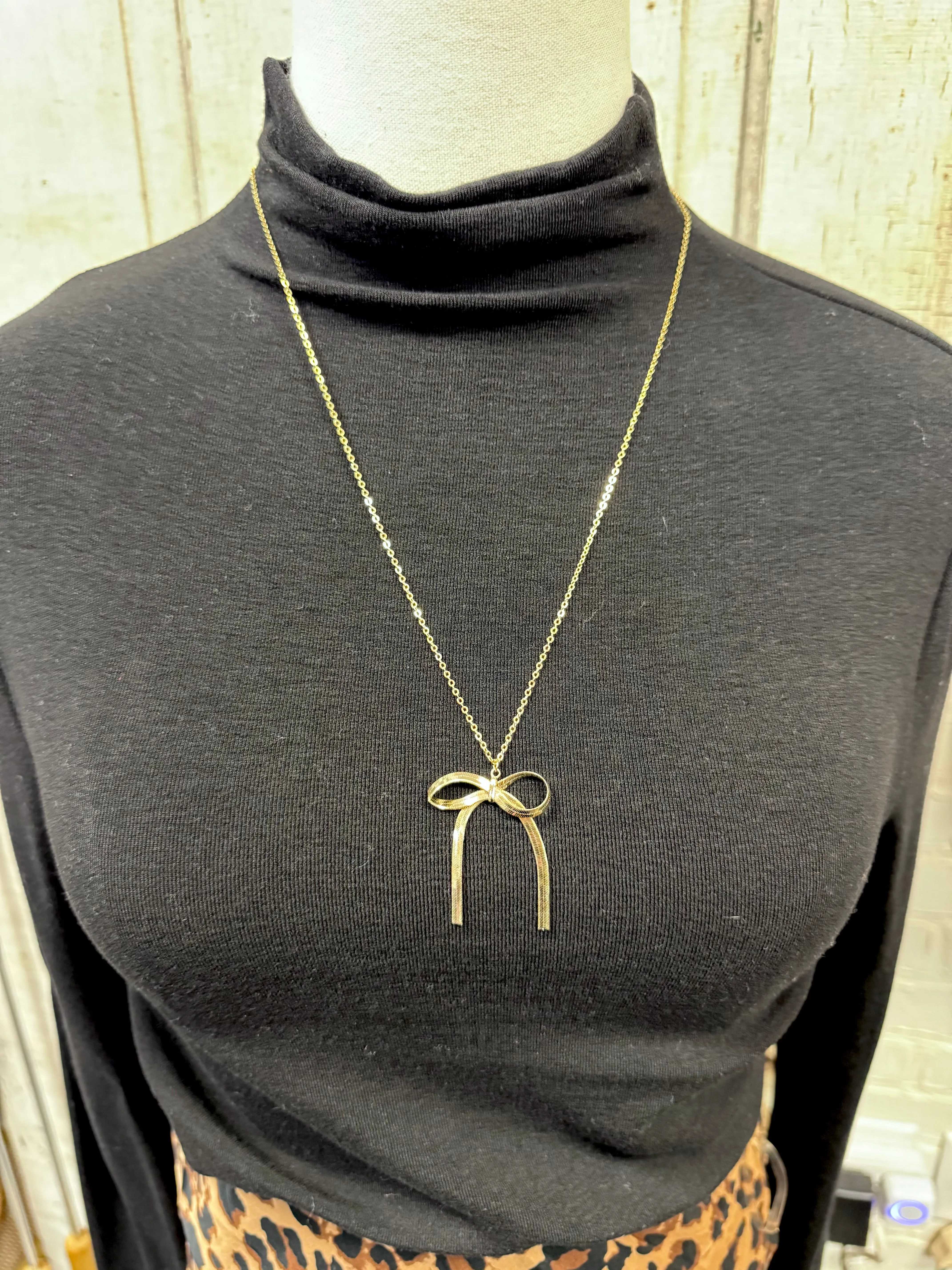 Gold Mini Ribbon Necklace