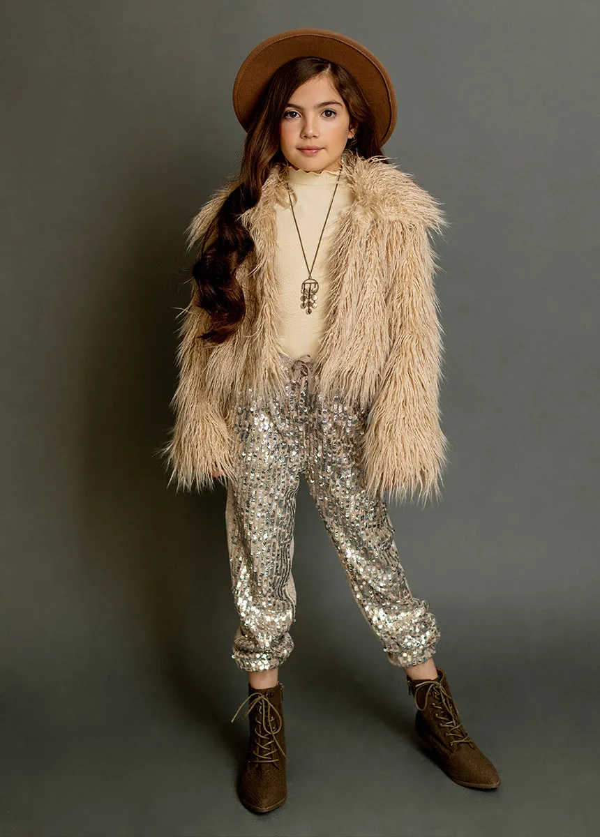 Goldie Fur Coat in Light Tan