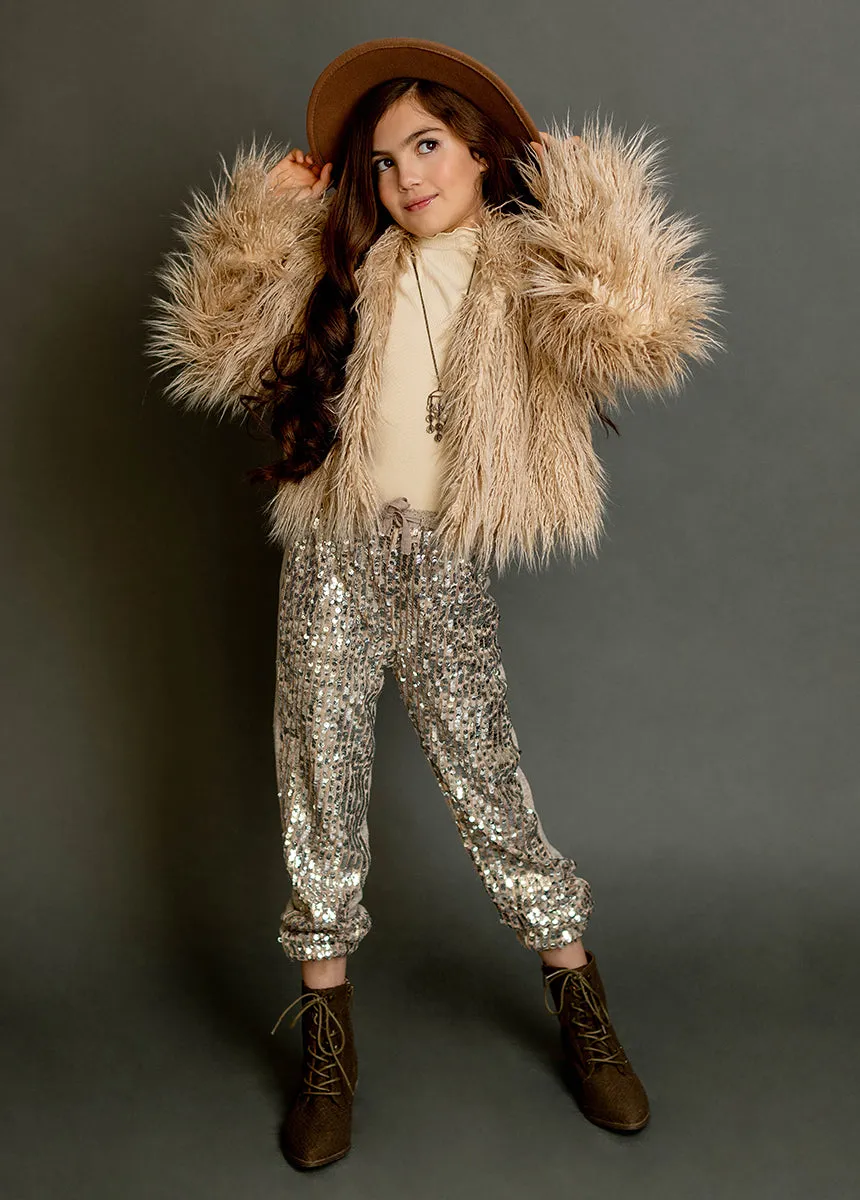 Goldie Fur Coat in Light Tan