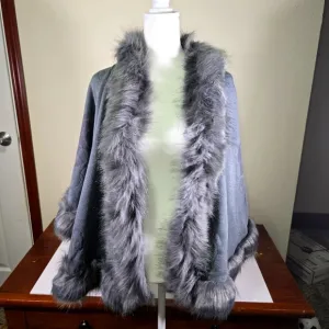 Grey Faux Fur Shawl