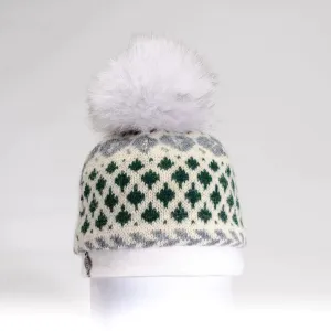 Harricana Bexley Sweater Beanie w/ Fur Pom Hat