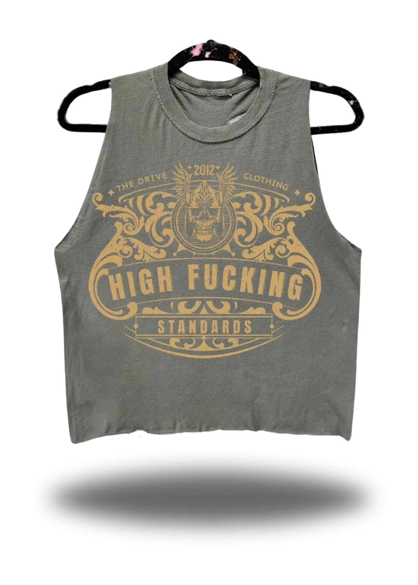 HIGH FUCKING STANDARDS CROP TANK TOP*GREY*