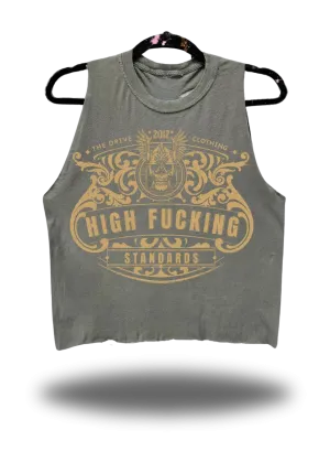 HIGH FUCKING STANDARDS CROP TANK TOP*GREY*