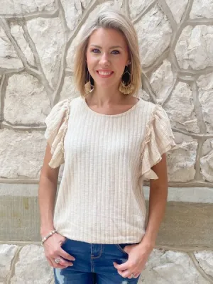 High Society Flutter Sleeve Top