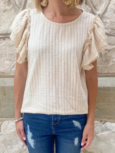 High Society Flutter Sleeve Top