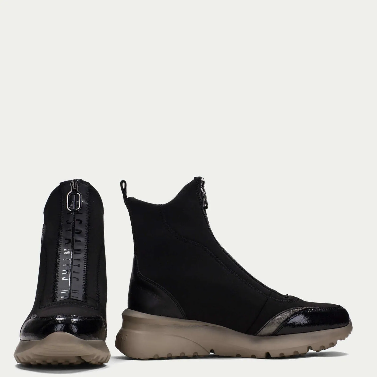 Hispanitas Black Front Zip Sneaker Boots