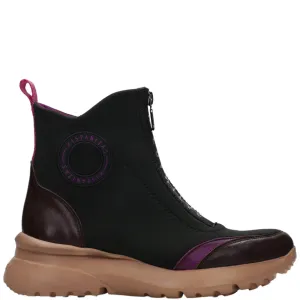 Hispanitas Dark Green Front Zip Sneaker Boots