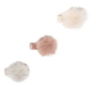 iloveplum Teddy Mini Faux Fur Hair Clip Set