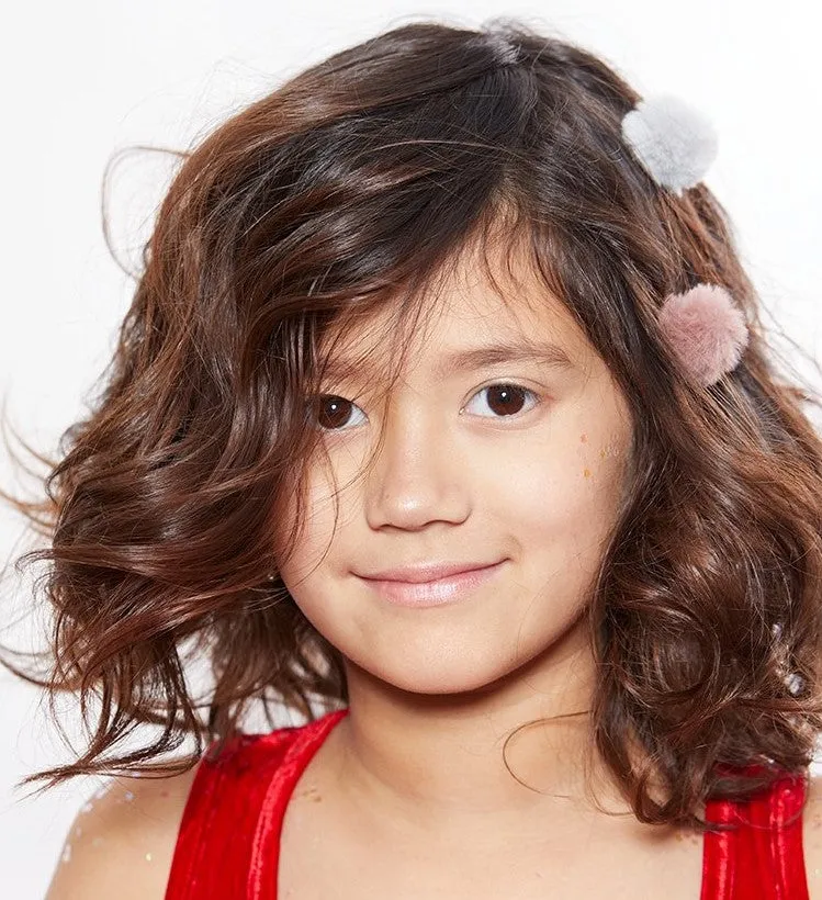 iloveplum Teddy Mini Faux Fur Hair Clip Set