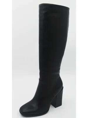 Joyce Knee High Boot- Black PU