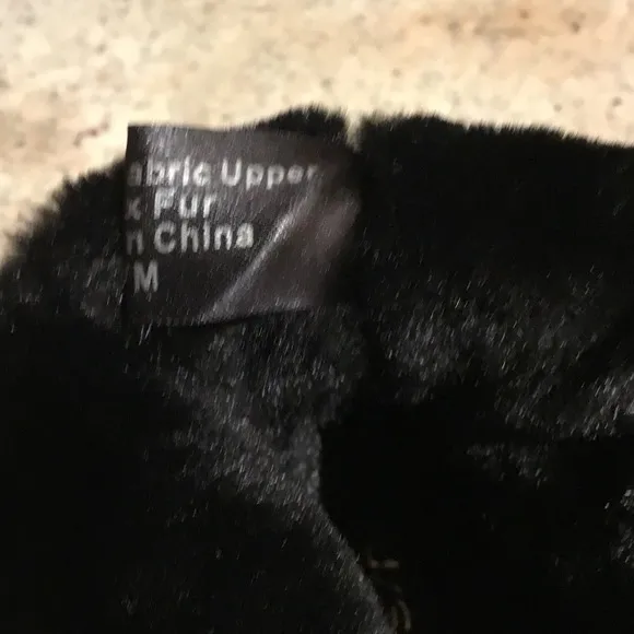 J/Slides Jordy Black Suede Faux Fur Lace Up Puffer Winter Boots