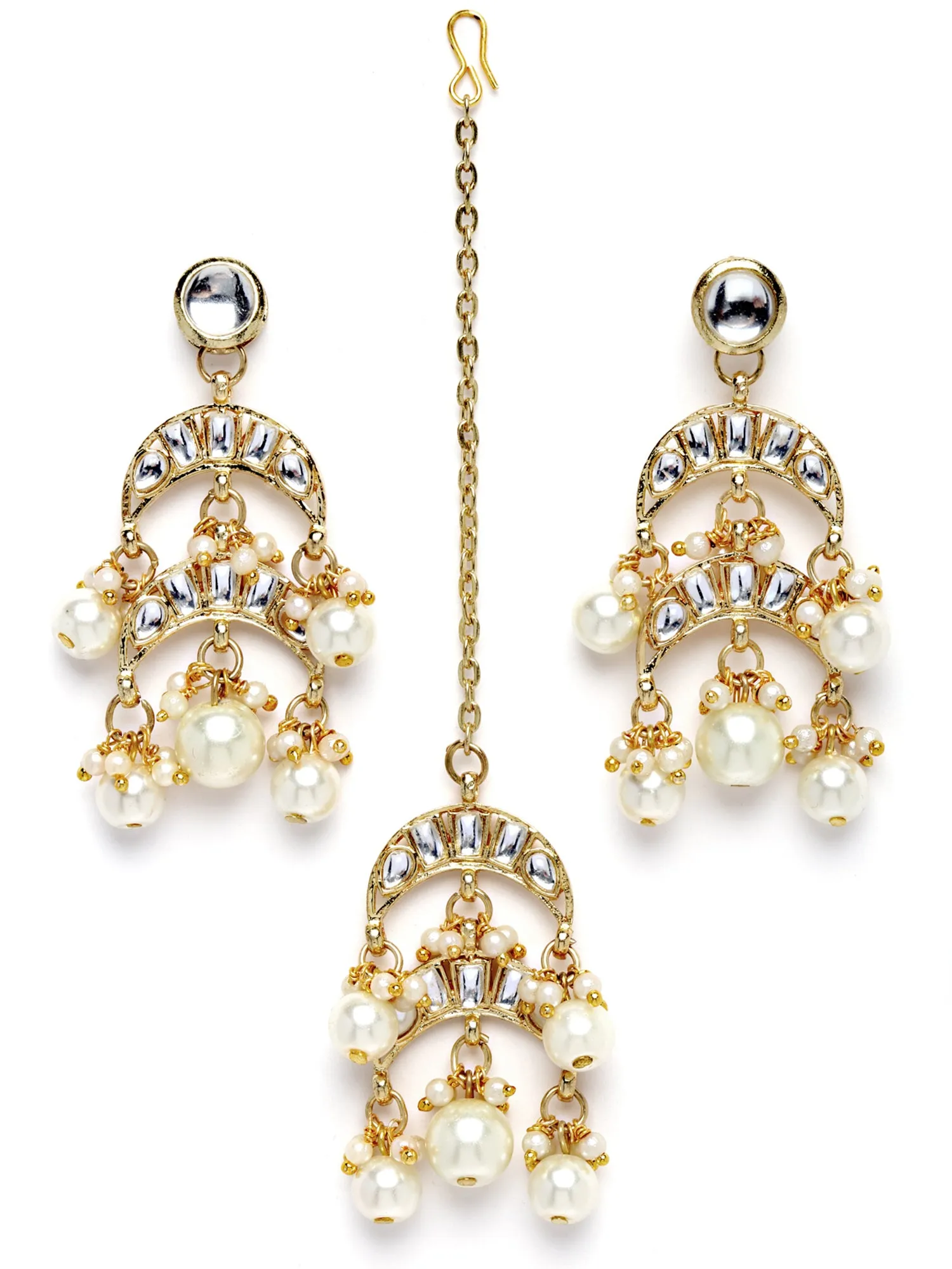 Karatcart Gold Plated Pearl Beaded Choker Necklace Set