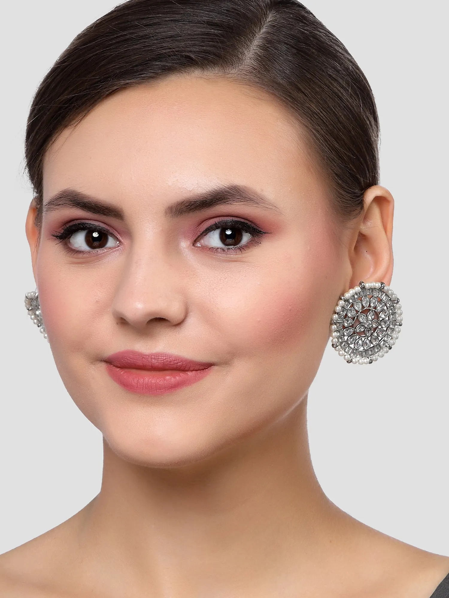 Karatcart Set of 3 Handcrafted Kundan Earrings Combo for Women