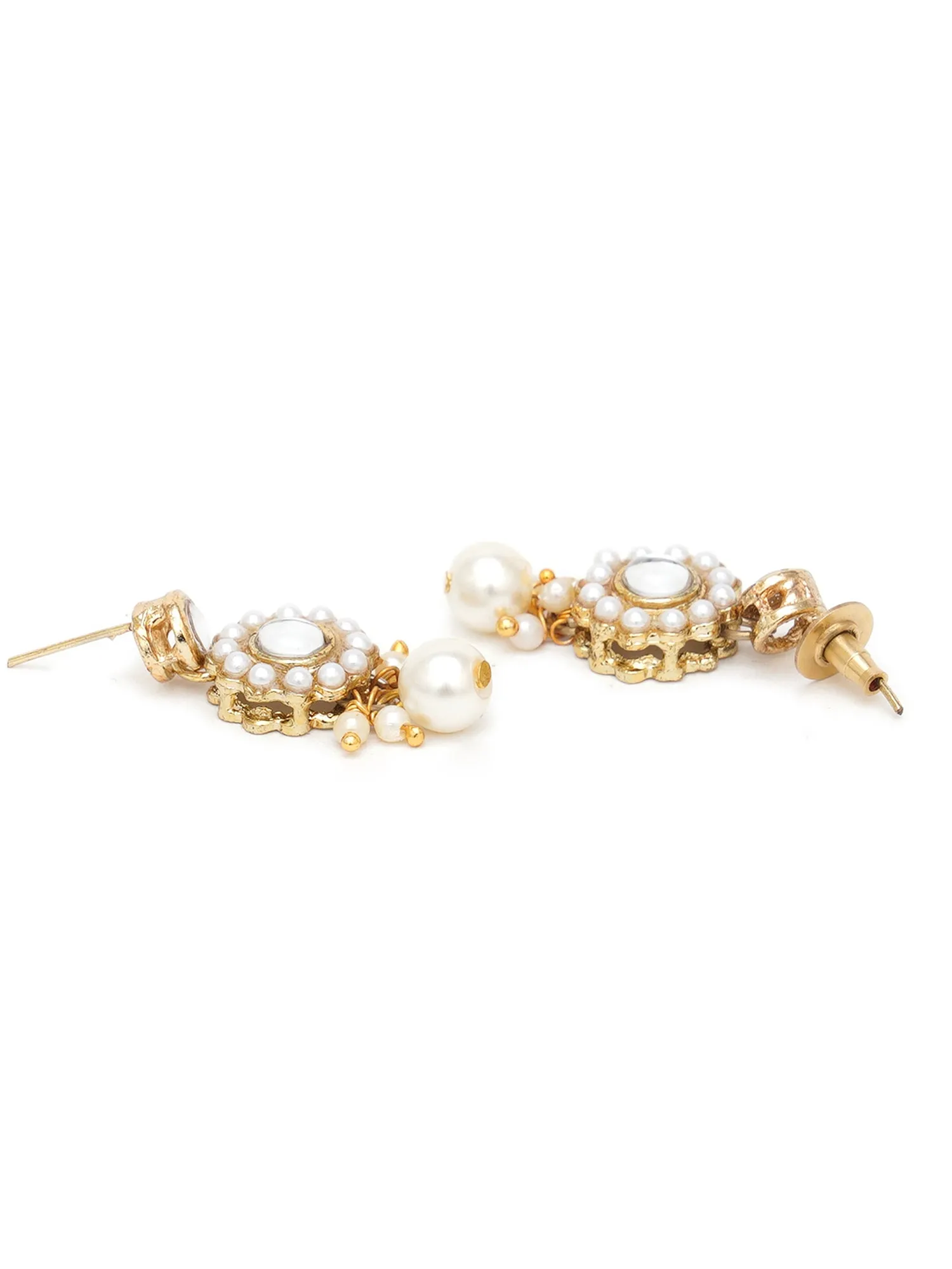 Karatcart Set of 3 Handcrafted Kundan Earrings Combo for Women
