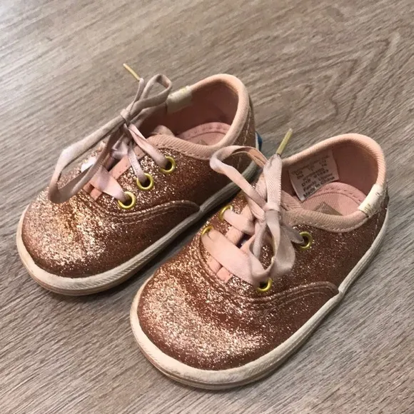 Kate Spade X Keds Rose Gold Glitter Sneakers Baby
