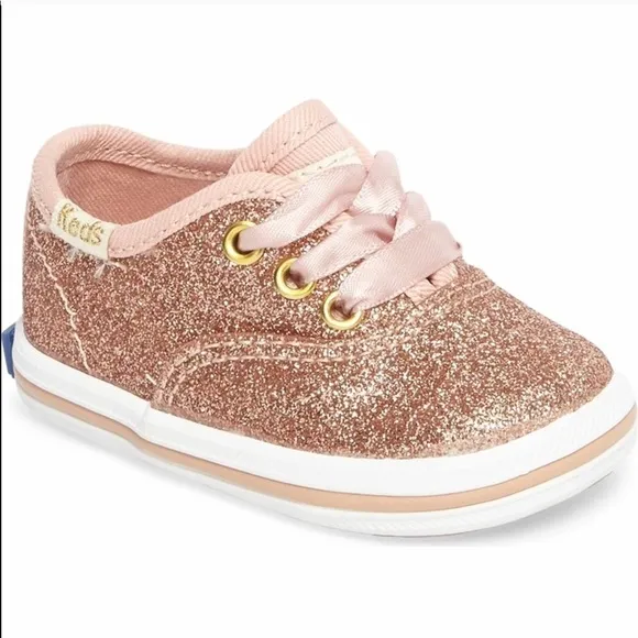 Kate Spade X Keds Rose Gold Glitter Sneakers Baby