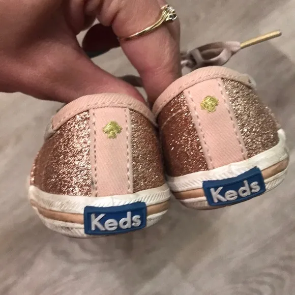 Kate Spade X Keds Rose Gold Glitter Sneakers Baby