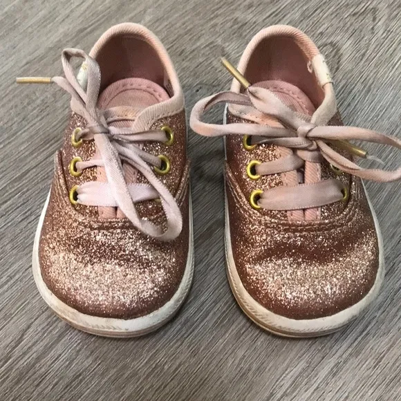 Kate Spade X Keds Rose Gold Glitter Sneakers Baby