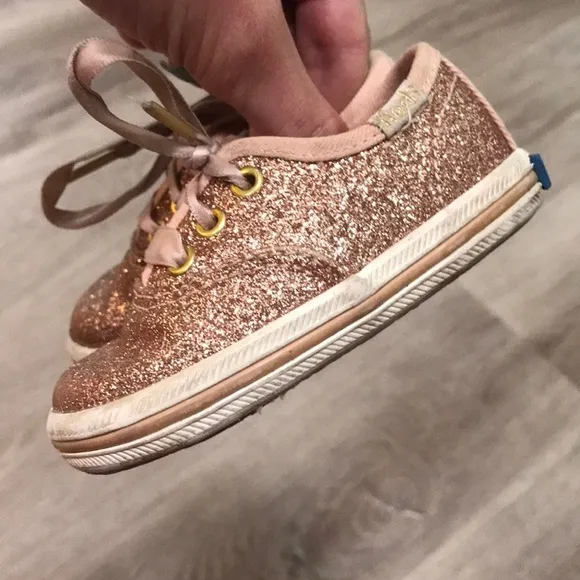 Kate Spade X Keds Rose Gold Glitter Sneakers Baby