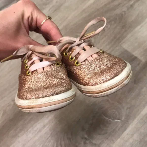 Kate Spade X Keds Rose Gold Glitter Sneakers Baby