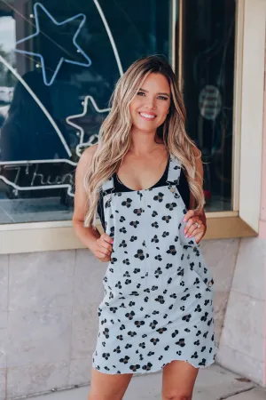 Kiera Animal Print Overall Dress - Blue