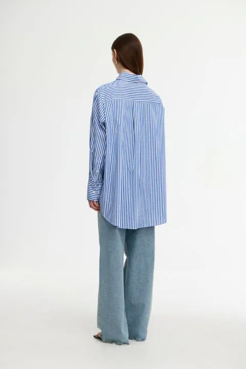 Kinney Riley Shirt - Navy/White Stripe