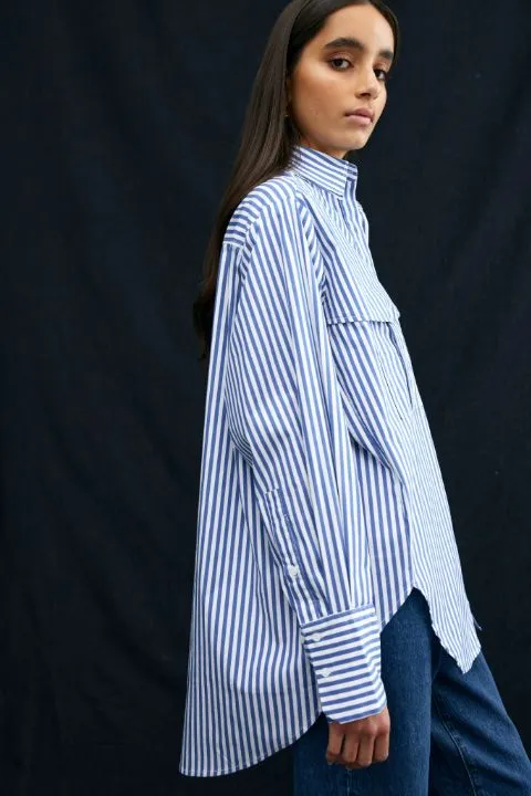 Kinney Riley Shirt - Navy/White Stripe