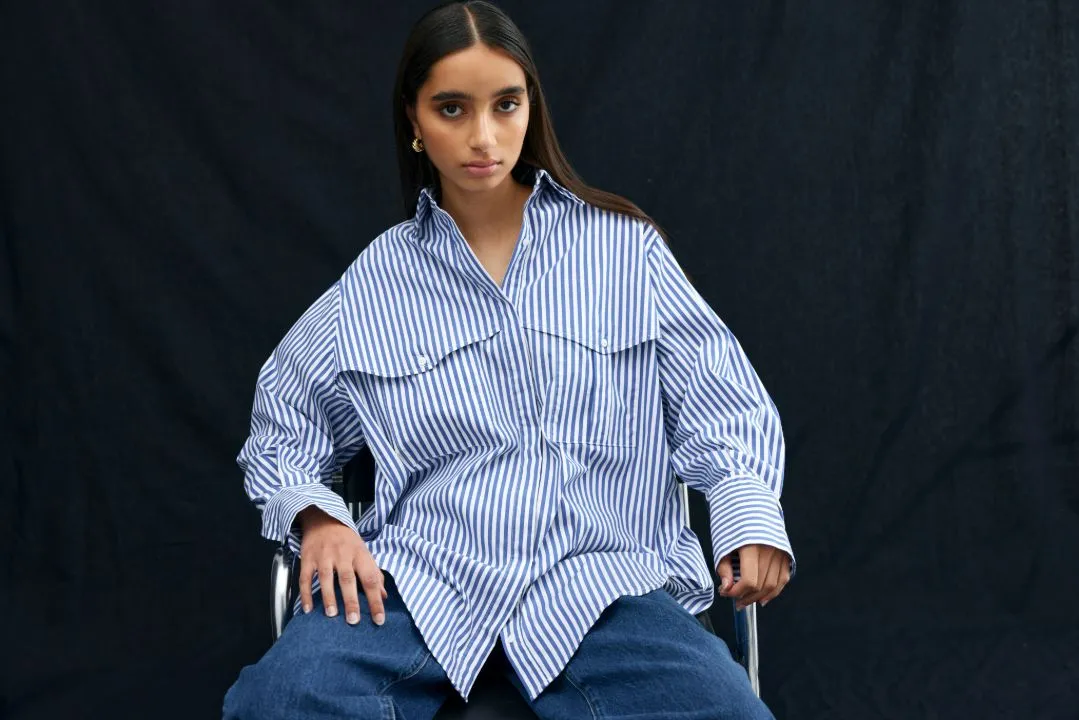 Kinney Riley Shirt - Navy/White Stripe