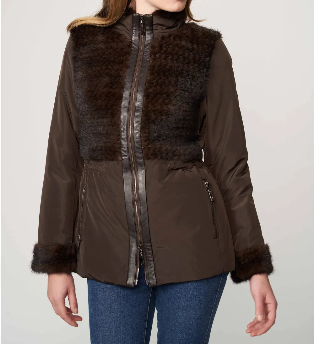 Knitted Nylon Jacket Brown