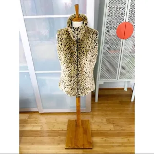 Kristen Blake Leopard Faux Fur Reversible Vest