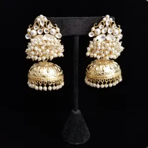 Kundan Pearl Cluster Jhumkas