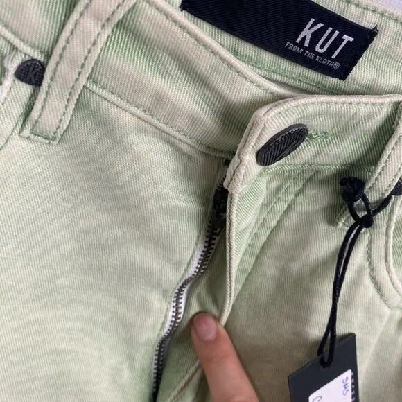 KUT From The Kloth Pastel Green Acid Wash Rachel Mom Jeans - NWT - Size 4