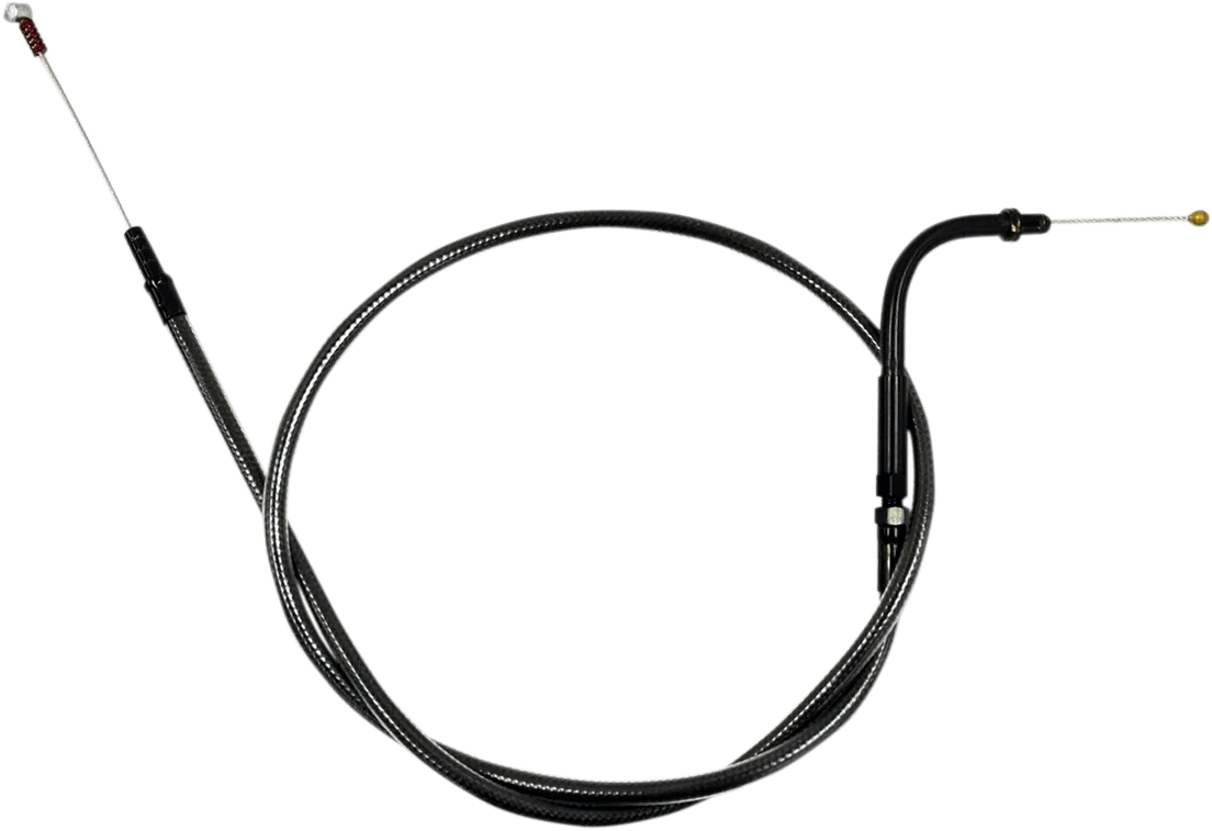 LA Choppers LA-8210ID16M Midnight Braided Idle Cable Kit - 15in.-17in. Ape Hangers
