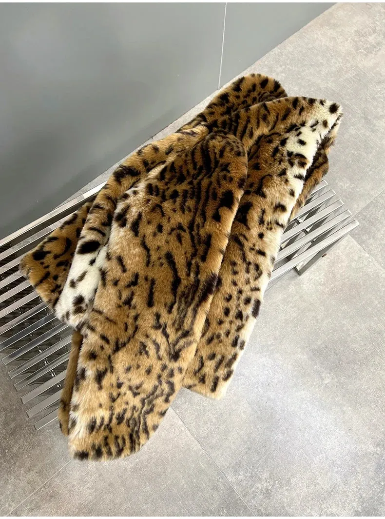 Leopard Print Faux Fur Coat