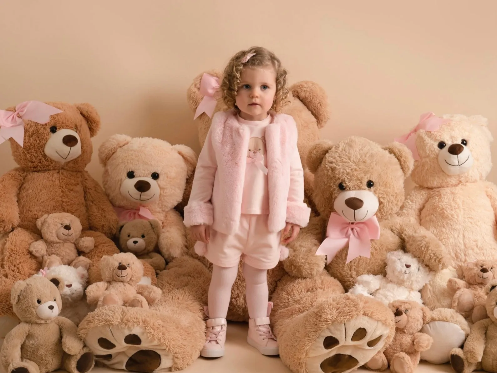 Little A HATTIE Baby Pink Faux Fur Gilet LA24303
