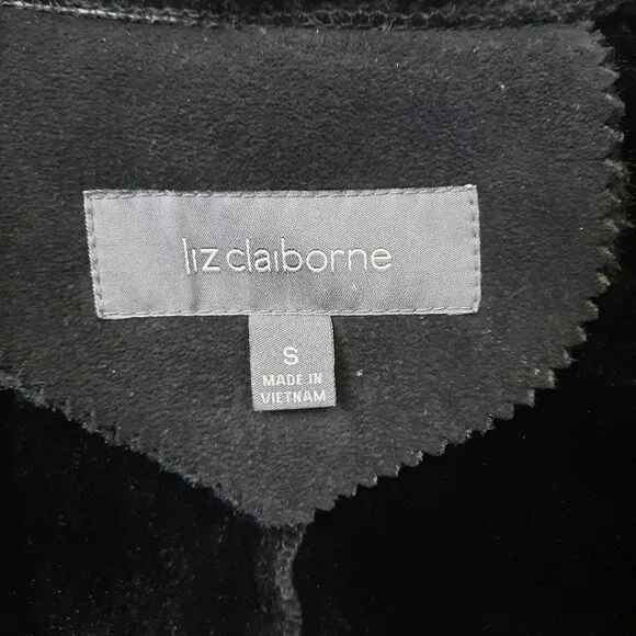Liz Claiborne Faur Fur Coat Black Suede