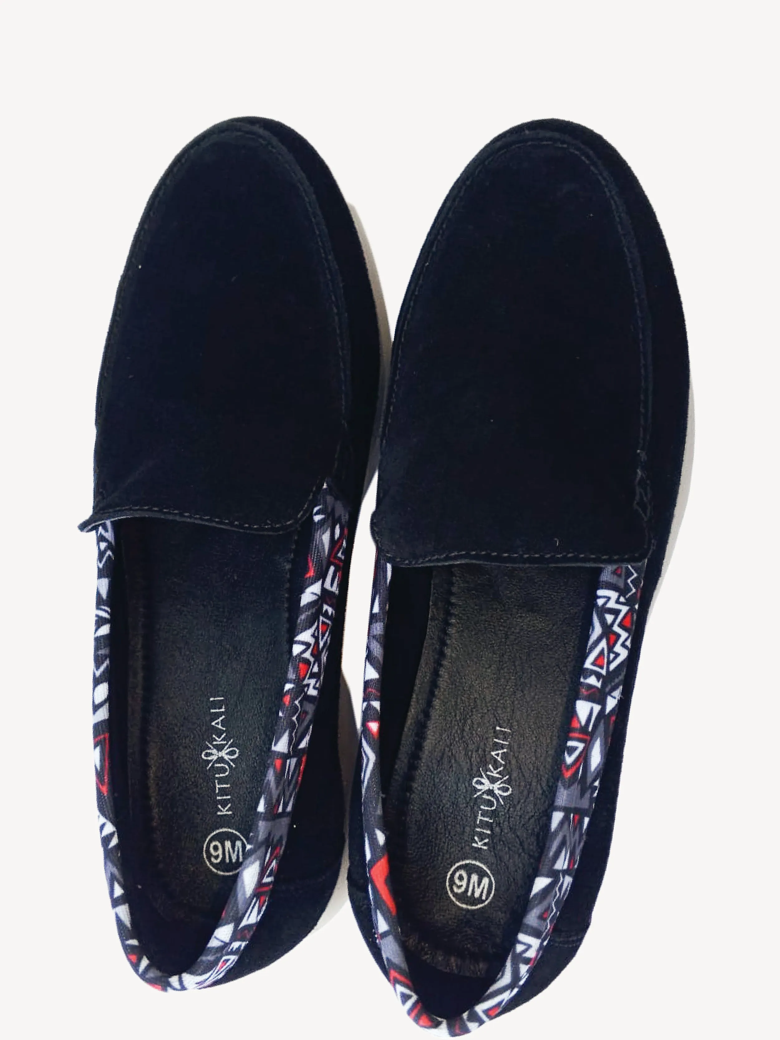 Loafers: Black with Red & Grey KK