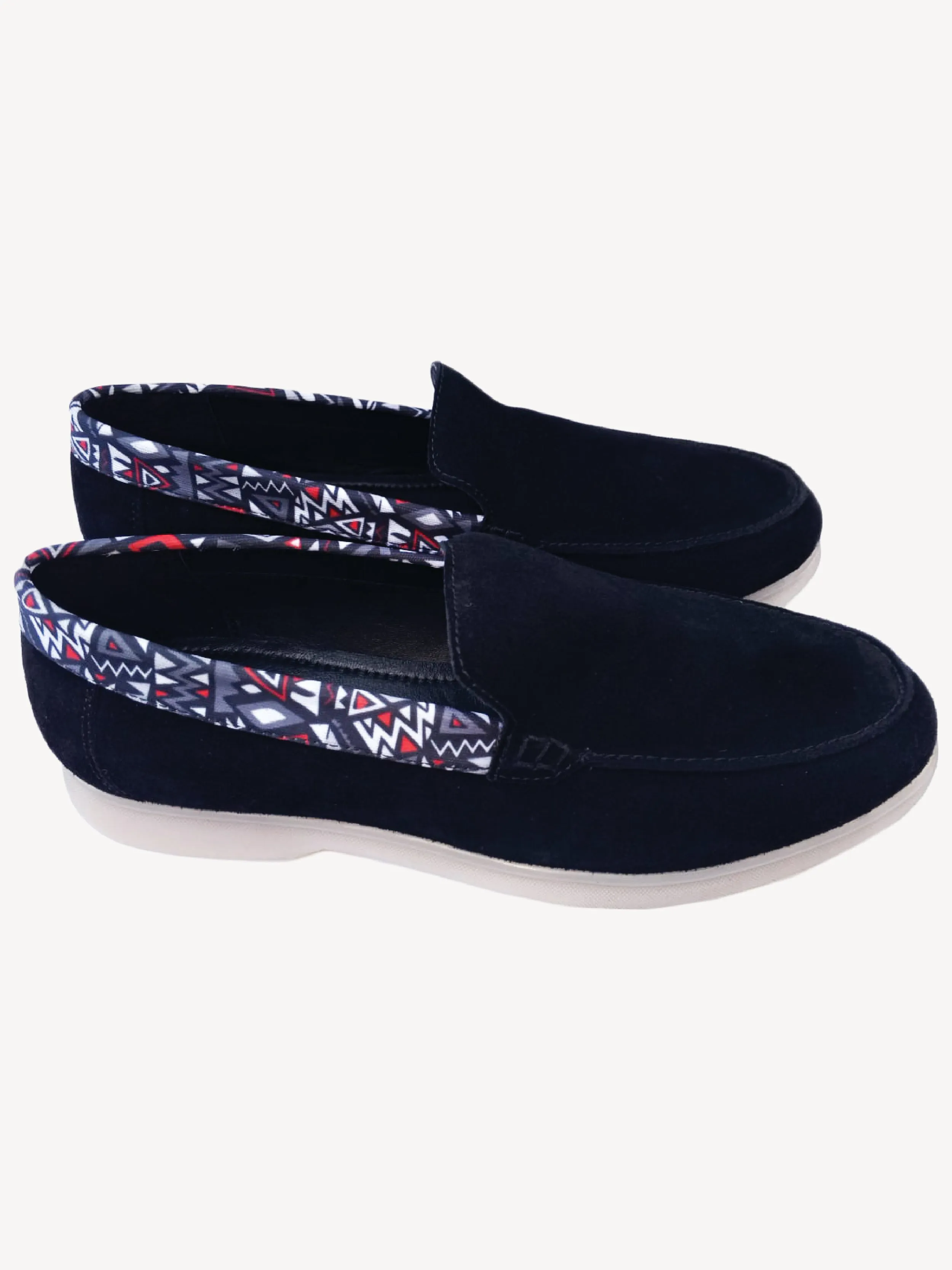 Loafers: Black with Red & Grey KK