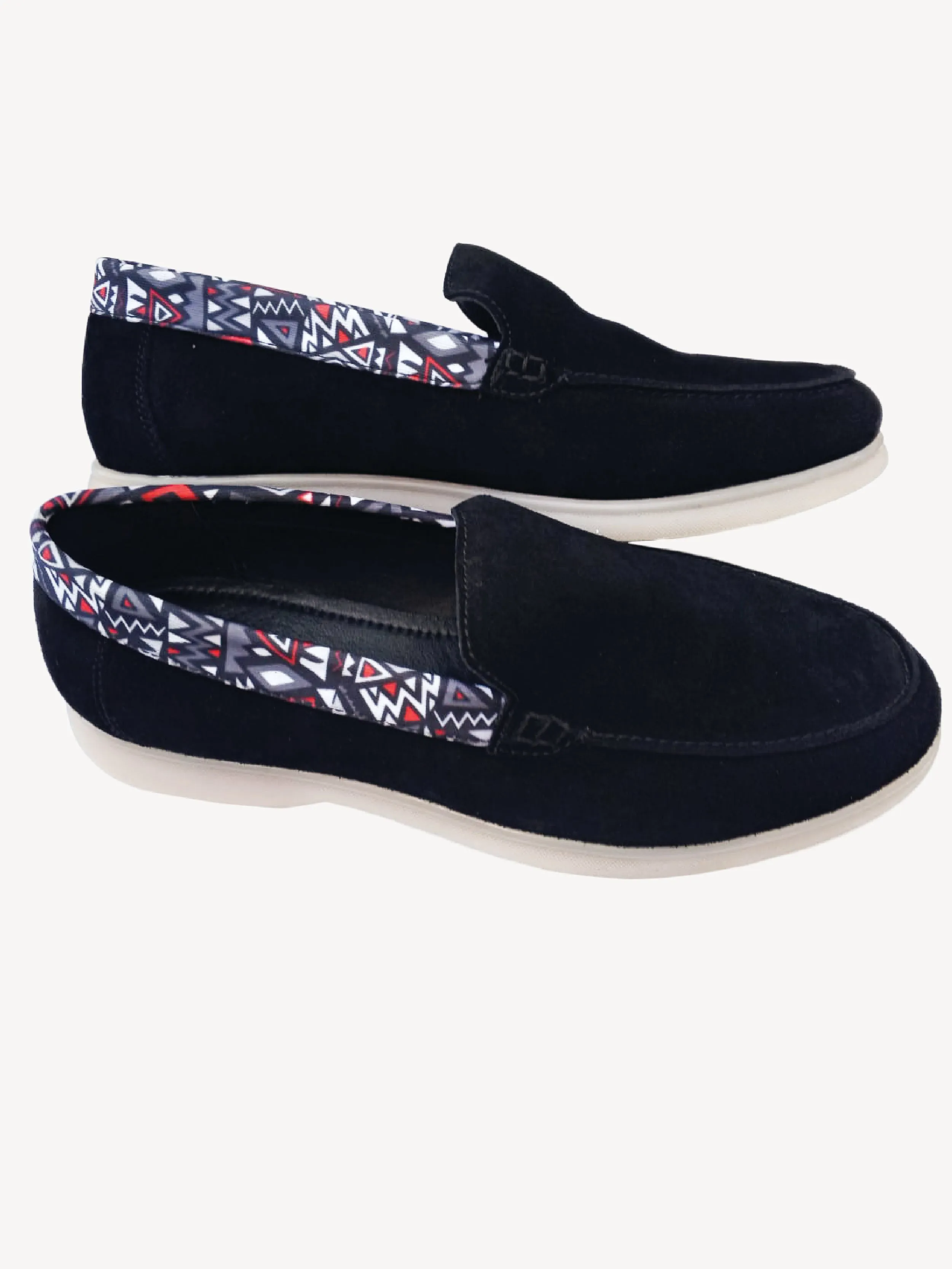 Loafers: Black with Red & Grey KK