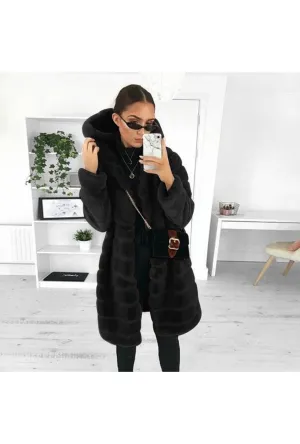 Long Fluffy Black Coat