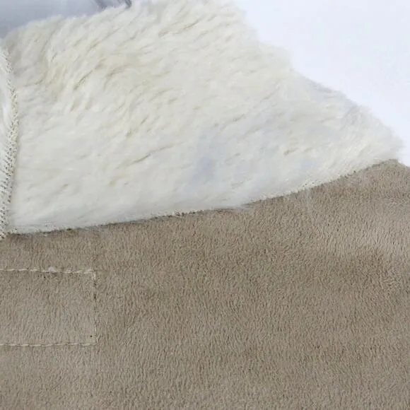 Lucky Brand Suede Shearling Jacket Cream Tan Size Medium