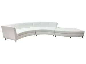 LUXURY 3PC SERPENTINE SOFA - WHITE