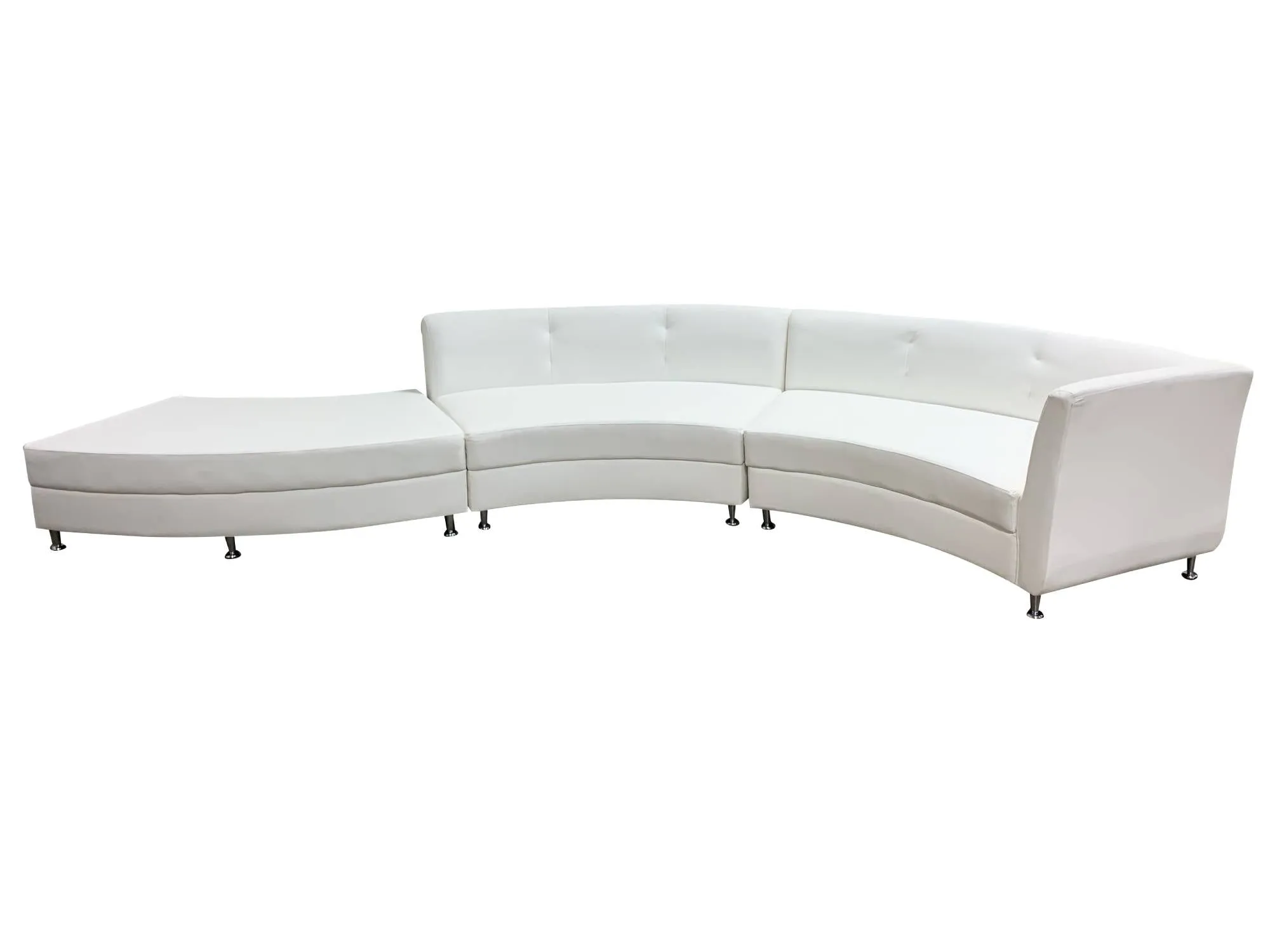 LUXURY 3PC SERPENTINE SOFA - WHITE