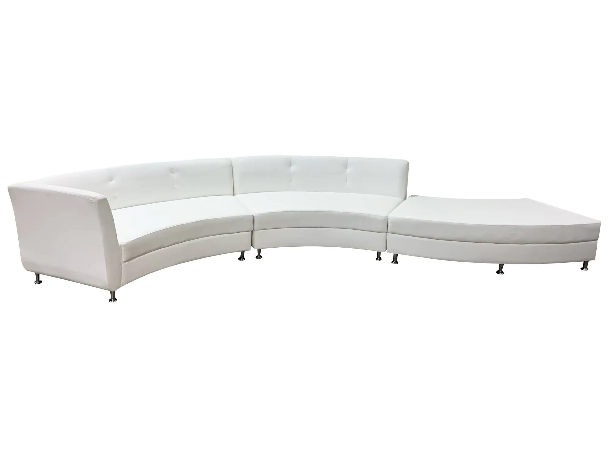 LUXURY 3PC SERPENTINE SOFA - WHITE