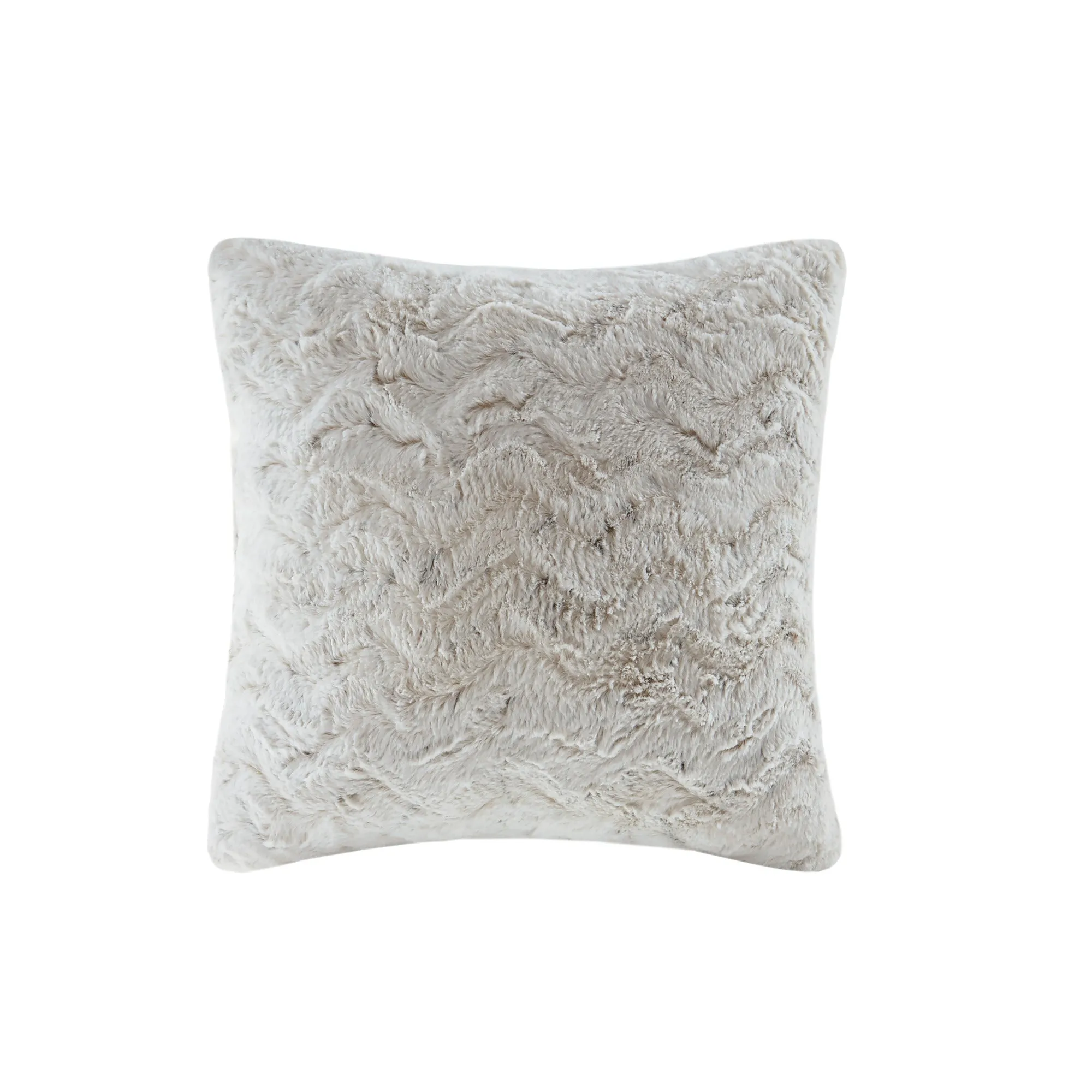 Marselle Faux Fur Square Pillow Dark Brown