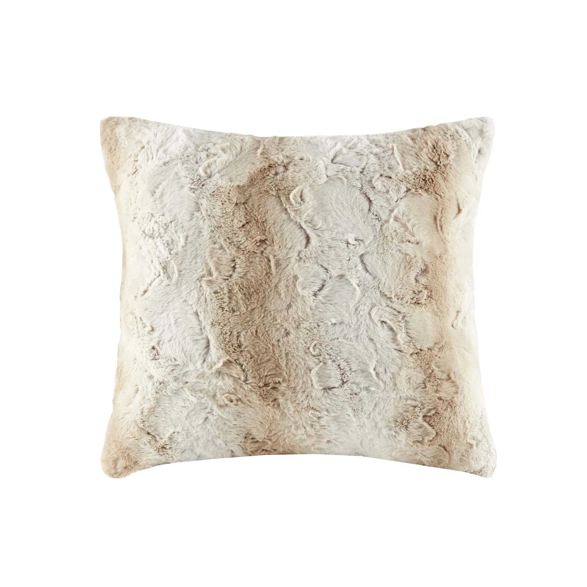 Marselle Faux Fur Square Pillow Dark Brown