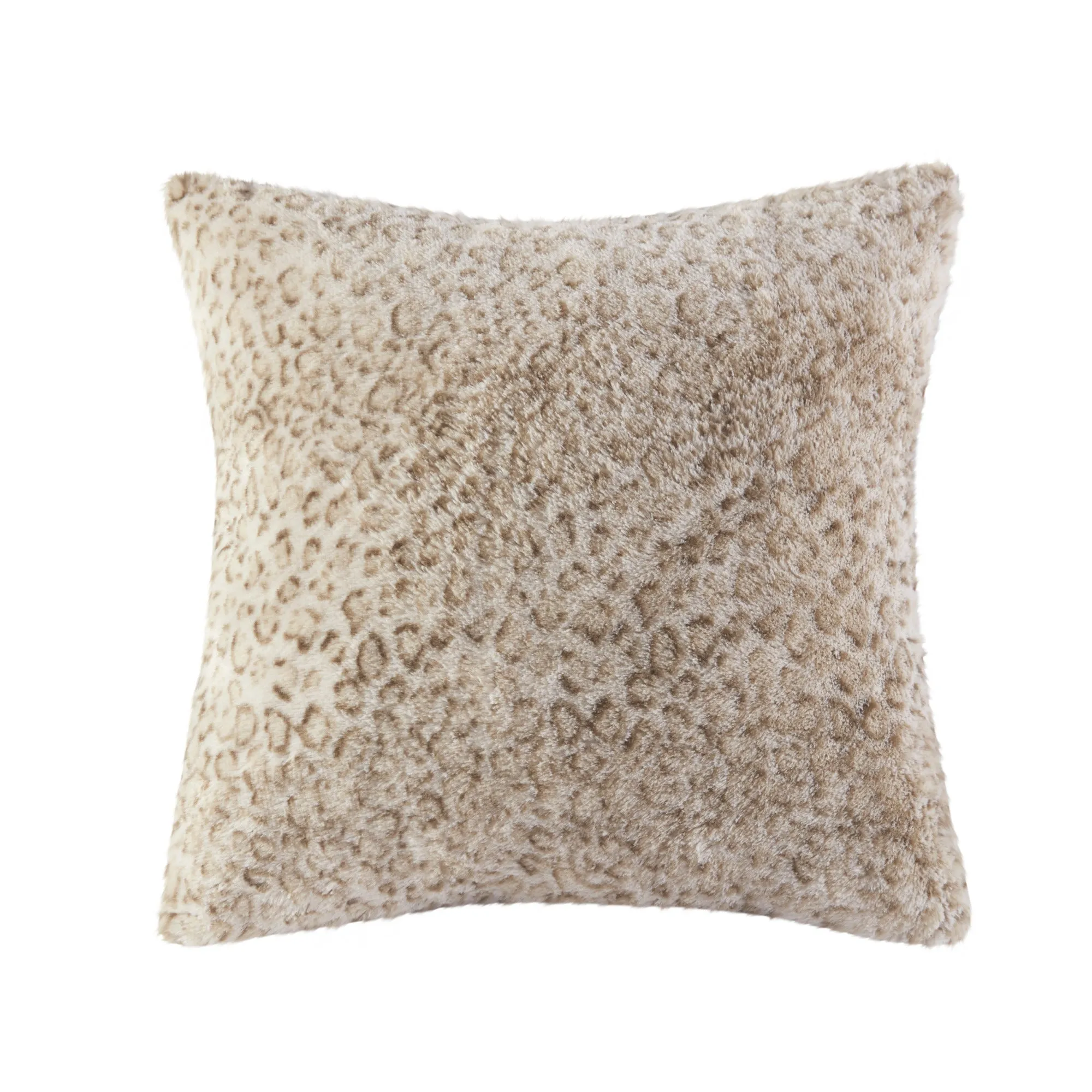 Marselle Faux Fur Square Pillow Dark Brown