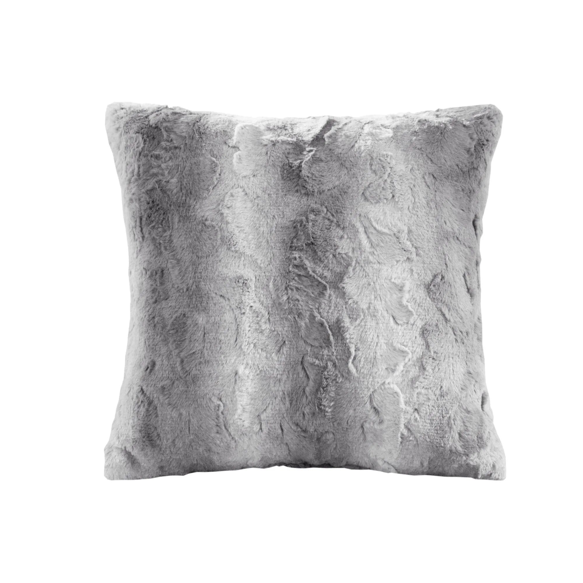 Marselle Faux Fur Square Pillow Dark Brown
